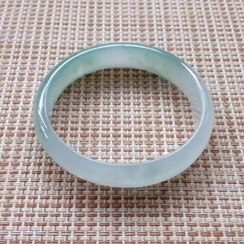 

Natural Burmese Jadeite 54-64mm Light Color Two-color Bracelet Elegant Princess Jewelry Best Gift Present