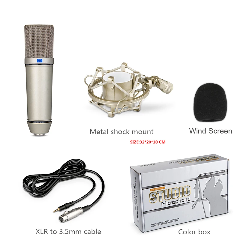 U87 Mic Kit Studio Recording Condenser Mic For