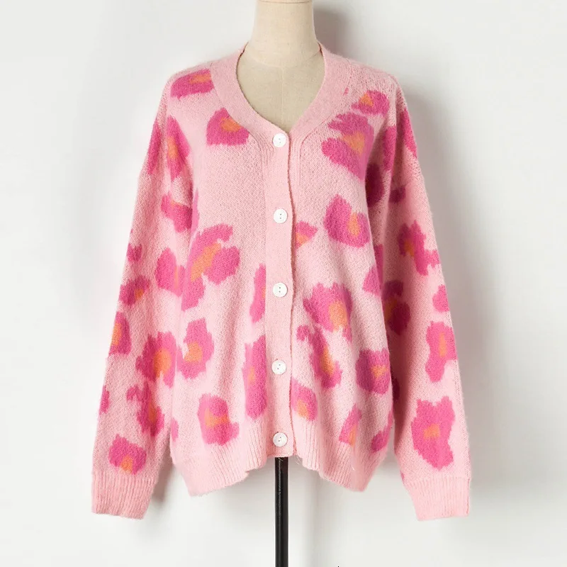 (mohair cardigan) Новое прибытие зеленый фасоли лапши цвет жаккард переплетения мохер длинный код вязание свитер кардиган Свободное пальто женщина Z90848 - Цвет: (mohair cardigan)