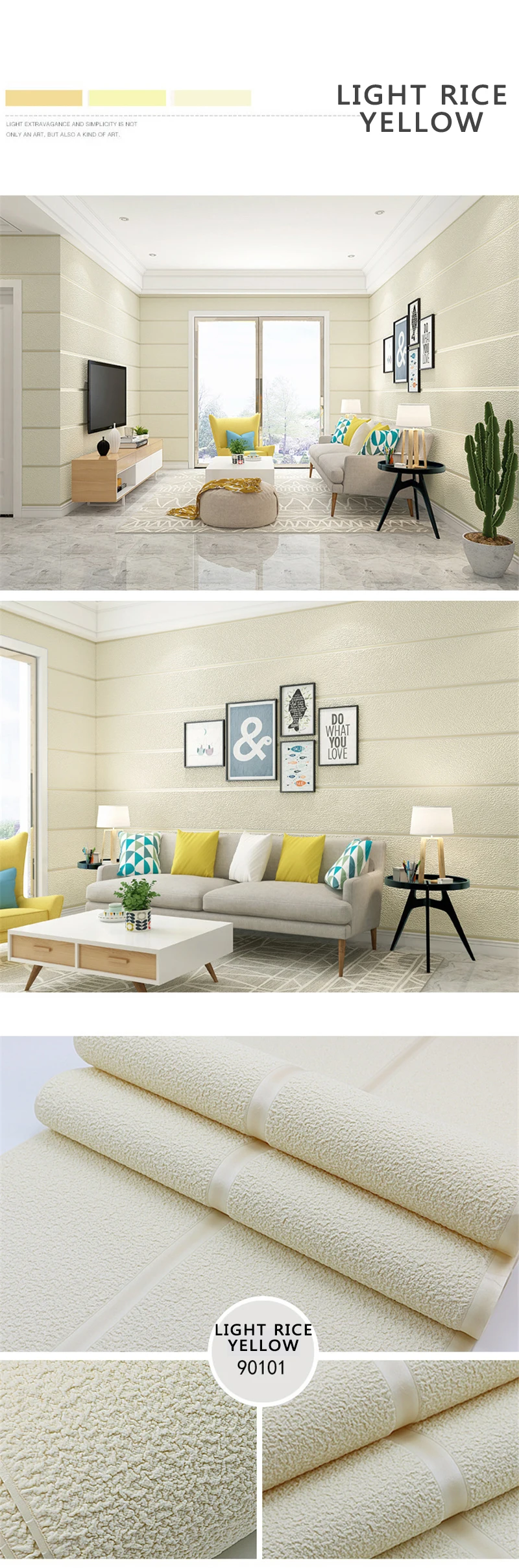 9.5m Roll Modern Deerskin Velvet Wallpaper Non-woven Fabric 3D Stripe Living Room Bedroom TV Background Wall Stickers