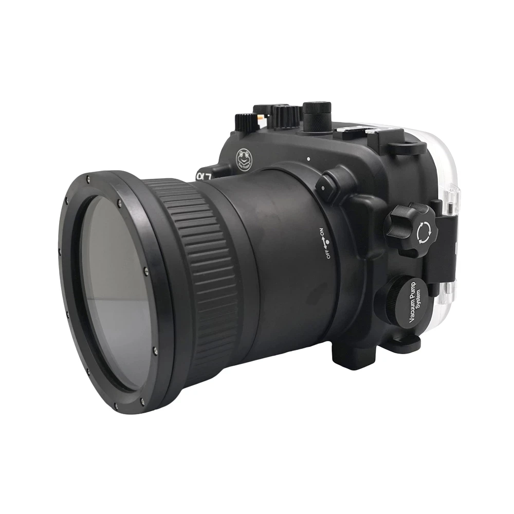 40 м/130 футов для sony A7 NG серии A7R A7S Подводный корпус камеры Дайвинг-бокс чехол Крышка с объективом 90 мм(длинный порт) черный