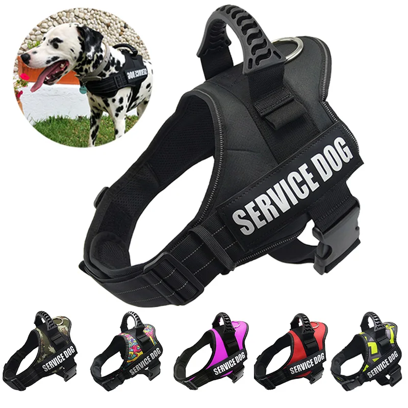 

Pet Dog Harness K9 Reflective Rope Nylon Handle Adjustable Anti-collision Vest Harness for Small Medium Large DogS Camouflage