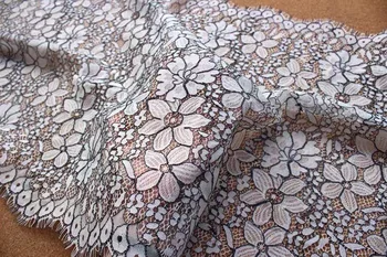 

9 yards Eyelash Lace Fabric 48 cm DIY Decorative High Quality Soft Off Nylon Eyelash Lace Trim Wedding Dress Fabric