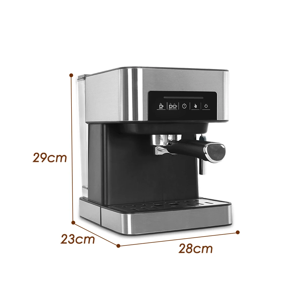 ELEHOT Coffee Makers Espresso Machine with 15 Bar Pump and Milk Frother Stainless Steel,850W silver 