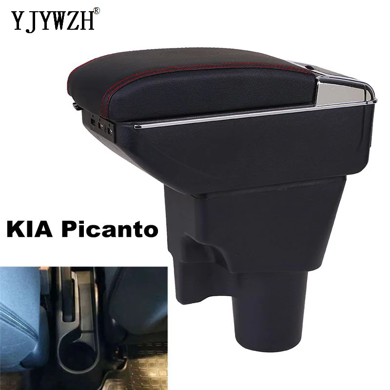 Günstige Armlehne box Für kia Picanto Picanto3X Line Universal center Console Storage box USB mit tasse halter aschenbecher auto zubehör