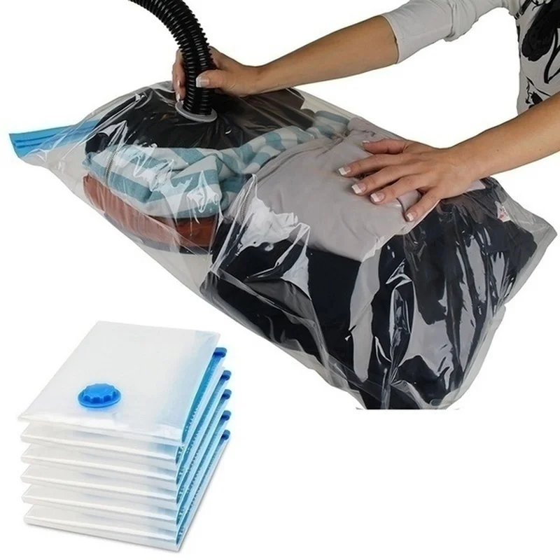 

20 Pcs Vacuum Bag for Clothes Underbed Storage Storage Bag with Valve Transparent Border Compressed Organizer Saving Seal HWC