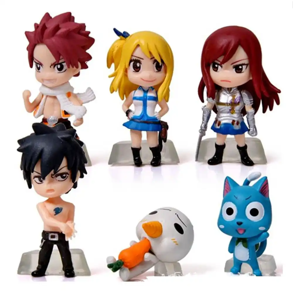 1 Pcs Kartun Fairy Tail Action Figure Anime Lucu Model Patung Koleksi Anak Hadiah Mainan