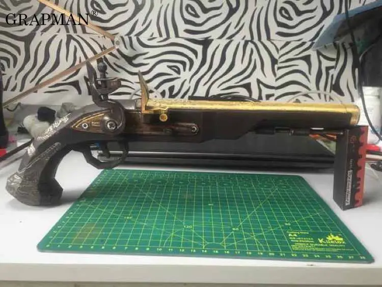 1:1 Pirates of the Caribbean Flintlock 3D Paper Model Gun Weapon Puzzles Papercraft Hand-made Toy