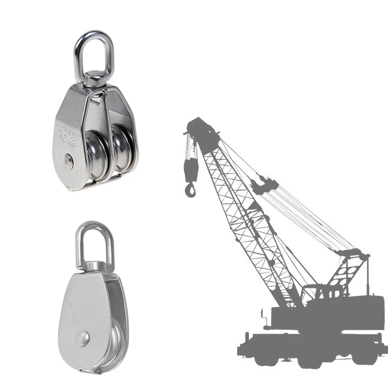 

Stainless Steel Double & Single Pulley Swivel Lifting Rope Wheel M20