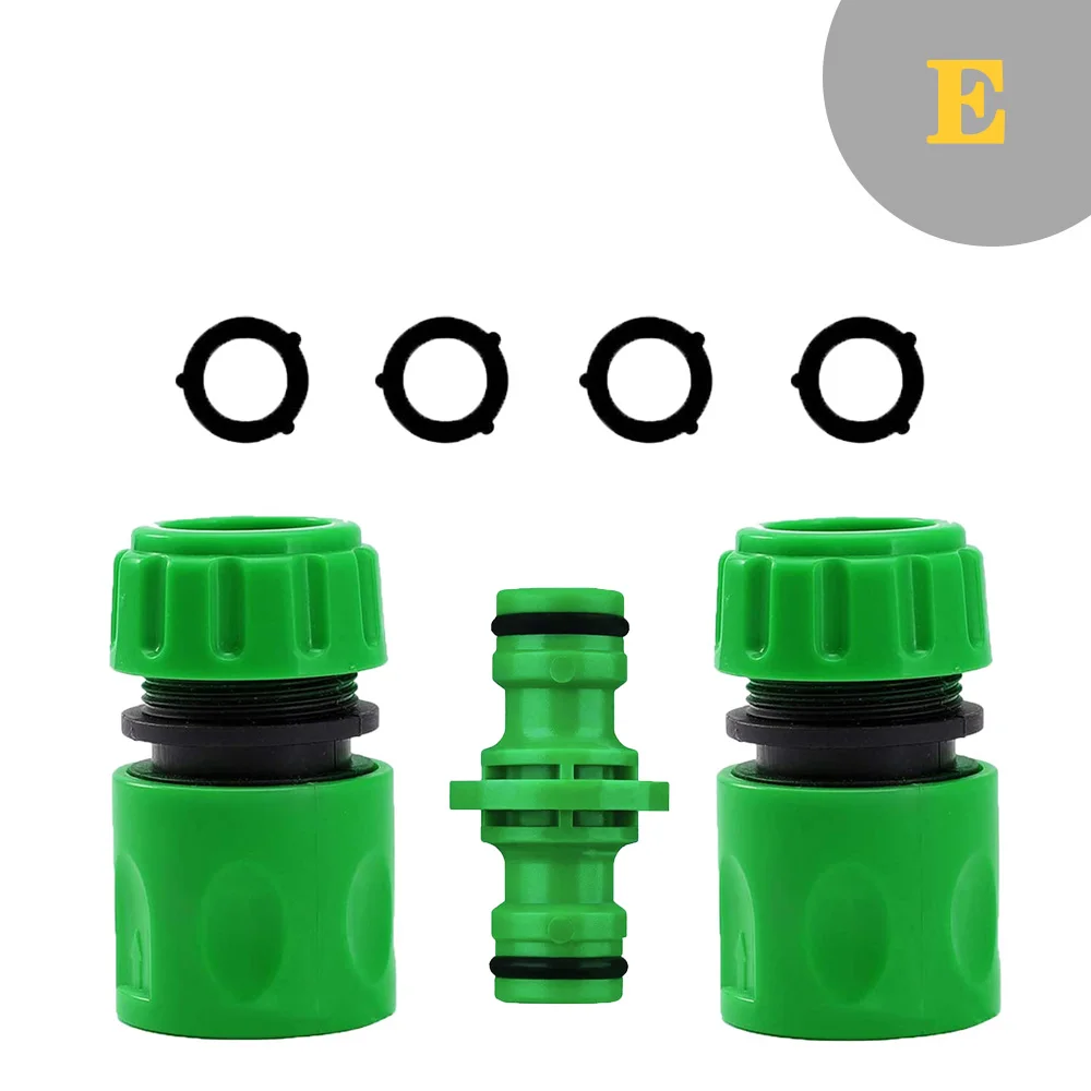 Garden Watering Hose ABS Quick Connector 1/2” End Double Male Hose Coupling Joint Adapter Extender Set For Hose Pipe Tube 