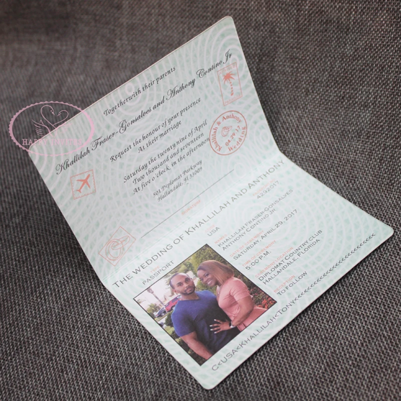 HI1132-07 Unique Invitation Card Passport Sytle Wedding Invitation Wedding Passport