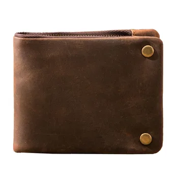 

Crazy Horse Leather Wallet Men's True Leather Short Wallet Horizontal Retro Cowhide Wallet