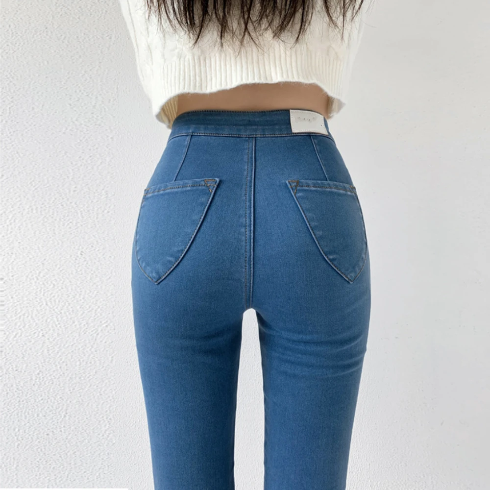 Женские джинсы y2k с высокой талией обтягивающие леггинсы эффектом пуш-ап