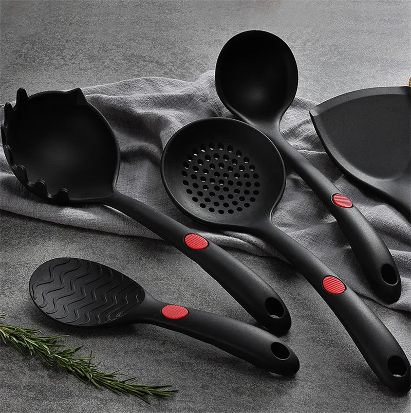 Наборы инструментов для приготовления пищи нетоксичные приготовления выпечки Кухонные инструменты принадлежности силиконовая лопатка ложка для супа дуршлаг рисовая ложка
