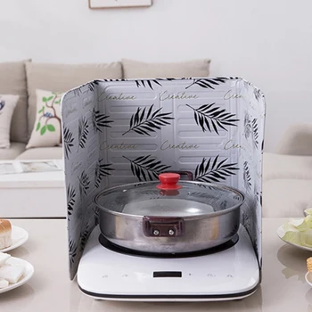 

FenKicyen Wall Oil Splash Screen High Quality Baffle Frying Pan Oil Divider Protection Anti Splatter Guard Aluminium Foil Screen