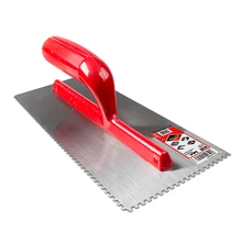 Штукатурный чистовой шпатель стальной Лезвие Ручка из АБС-пластика зубчатый квадратный 12x12 мм Отделка