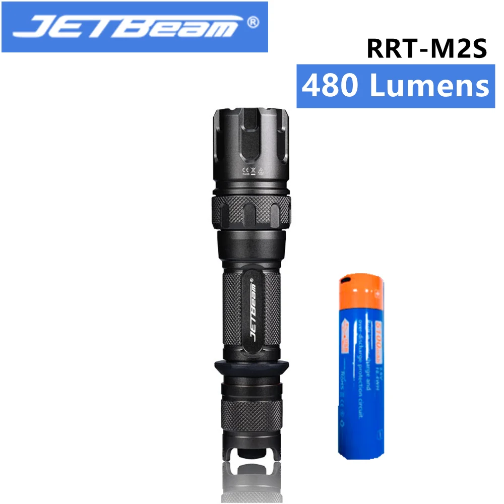 US $168.47 Jetbeam RRTM2S flashlight 480 lumen Tiny transparency lens Long Throw Beam 1000 meter with 21700 Battery WPT2 laser LED