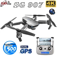 SG907 Quadcopter GPS Drone z 4K HD podwójny aparat szerokokątny Anti-shake WIFI FPV RC składany drony profesjonalny GPS śledź mnie