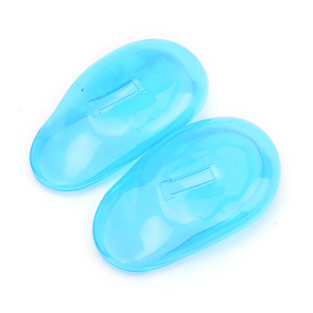 2Pcs Showers Water Shampoo Ear Protector Cover Ear Cover Practical Travel Hair coloring tool Ear Care Blue Silicone