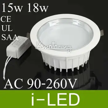 

30p/lot Led Downlight Dimmable 15W 18W Led Recessed Light Lamp White shell 100lm /w AC85-265V Led Down Light with Driver CE UL