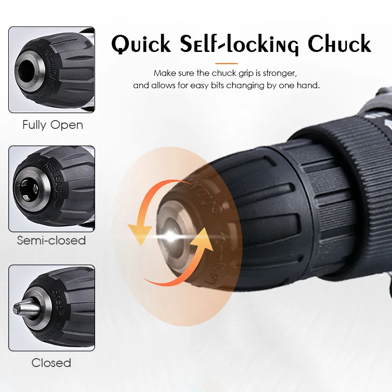 Double Speed Cordless Drill Electric Drill 2* 42V