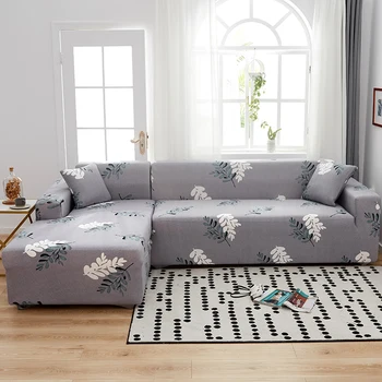 

Stretch Corner Sofa Cover Light Gray Breathable Couch Cover for Living Room Soft Polyester L Shape Sofa Towel Universal Durable