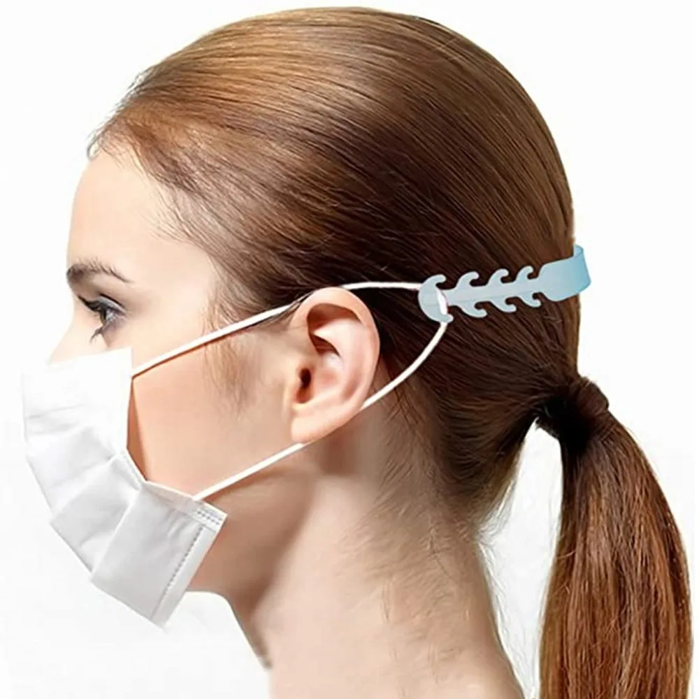 200pcs Disposable 3-Ply Masks Anti-Dust Adult Face Mask With Elastic Earloop Ear Grips Extension Strap Hook Fixer #4K19 (2)