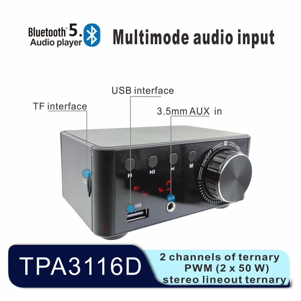 Плата усилителя звука 50WX2 Hi Fi Bluetooth 5 0 для домашнего кинотеатра|Усилители