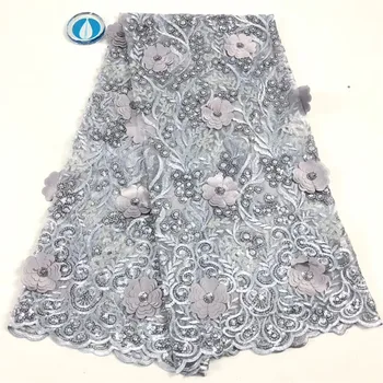 

5 yards French lace luxury 3D Flower embroidery lace African tulle lace fabric Nigerian evening dress high quality lace xb82-838
