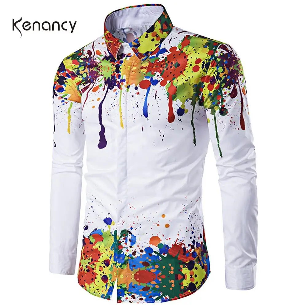 Рубашка Hemiks с отложным воротником и длинным рукавом цветная блузка рисунком