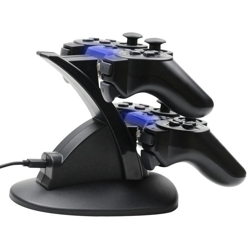Двойная зарядка для PS3 светодиодный светильник usb зарядная док-станция зарядное устройство для playstation 3 контроллер геймпад контроллер Аксессуары для видеоигр