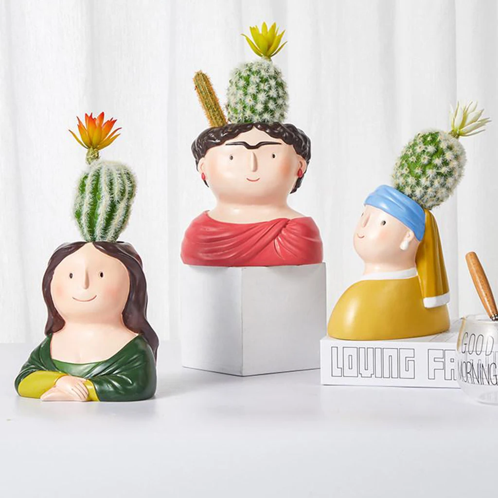 Cute Succulent Cactus Mini Flower Pot Desktop Window Decoration for Office Home