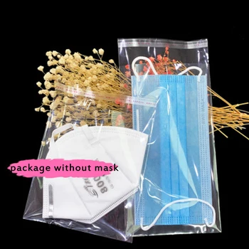 

Transparent Packing Bags Installed Disposable Mask Packet Plastic OPP Self-adhesive Bag Block Glue Dust Proof Bag Packing 100pcs