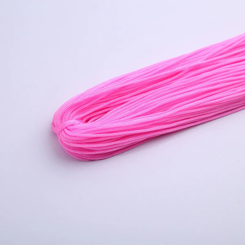 Многоцветная 40-50 м прочная плетеная макраме шелковая атласная нейлоновая веревка для плетения браслетов своими руками фурнитура для изготовления бисерной нити 1 мм - Цвет: 6