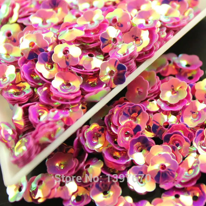 1000 шт., 6 мм, розовые цветы, ab цвета, класс AAA, блестящие, с плоской задней частью, свободные, с блестками, пайетками, одежда, для шитья, свадебные поделки «сделай сам», pk