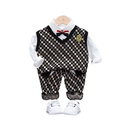 Roupas de outono para meninas e meninos, traje esportivo casual com camiseta e calça 3 tamanhos