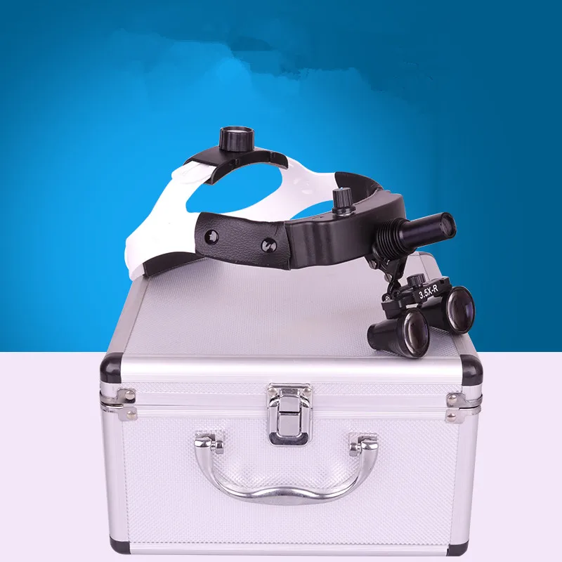 

Dental Loupe with LED Headlight 2.5X/3.5X Bincoular Magnifier Medical Surgical Helmet Dental Loupes Medical Surgery Operation