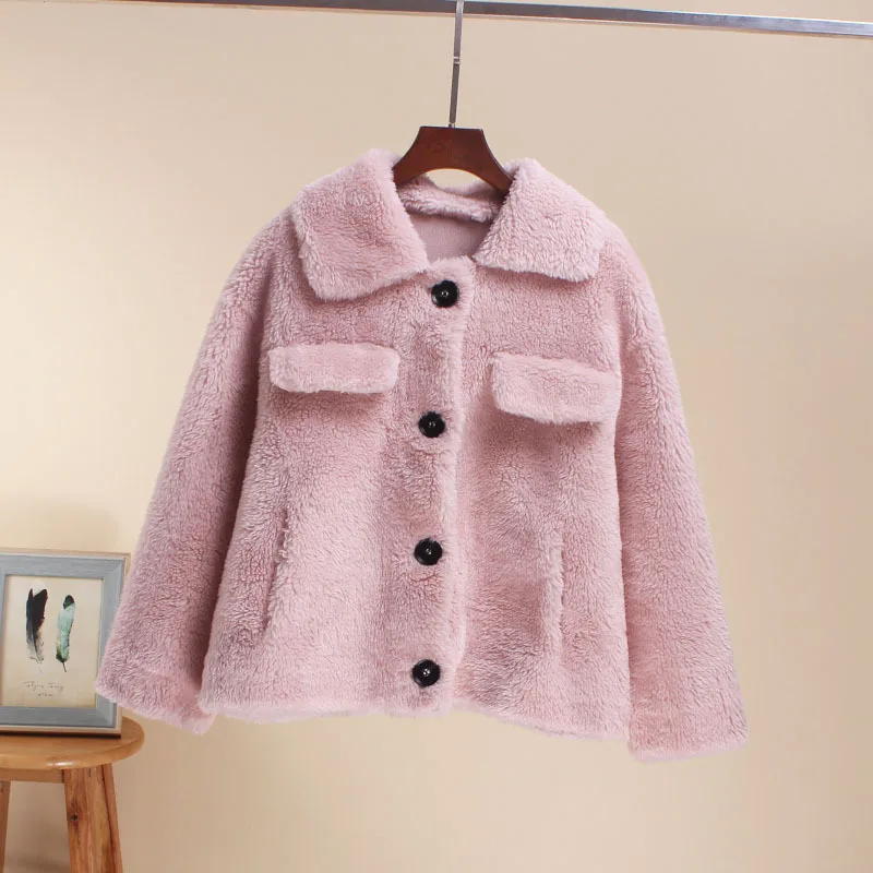 

Fur ke li rong Short Overcoat Women's Very Fairy of Lambs Wool 2019 New Style Korean-style Cardigan Sweater Coat