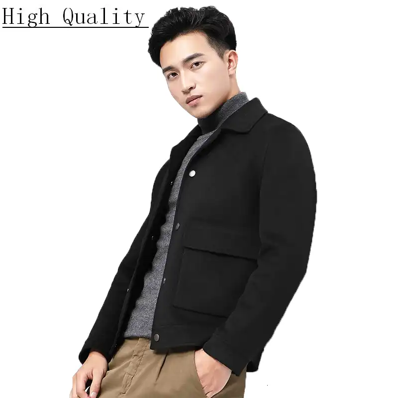 mens short wool coat