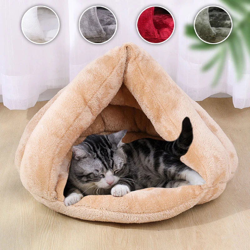 

Winter Pet bed for Cats Dog Thickening super Soft Nest Kennel Puppy Bed Warm Cave House Sleeping Bag Mat Pad Tent Pets Cozy Beds