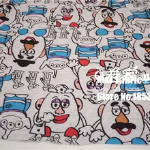 50*180cm Cartoon Toy Sewing terry cotton fabric printed boy clothing making fabric DIY fabric Sweater coat
