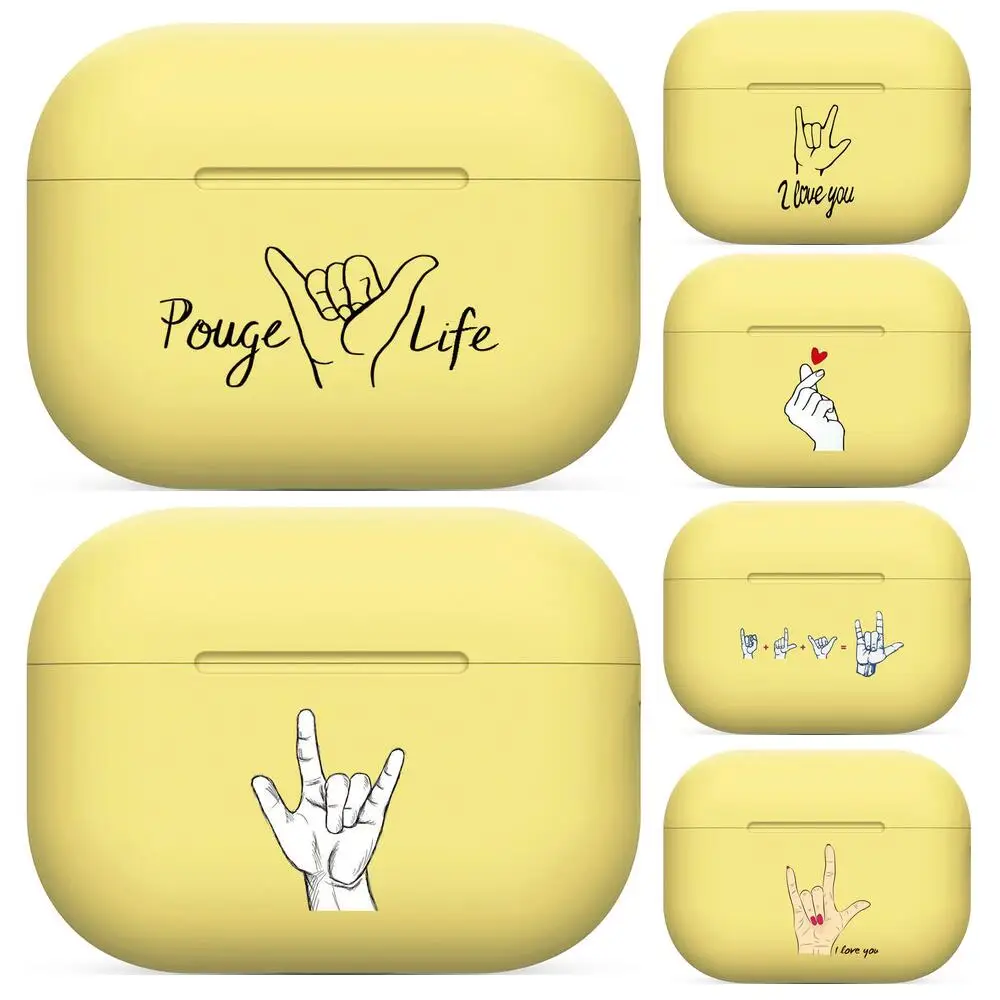 

Gesture love Silicone Case For AirPods Pro 3 2 1 Case Cover Coque Wireless Bluetooth Headphones Cover On AirPods Pro Funda comic