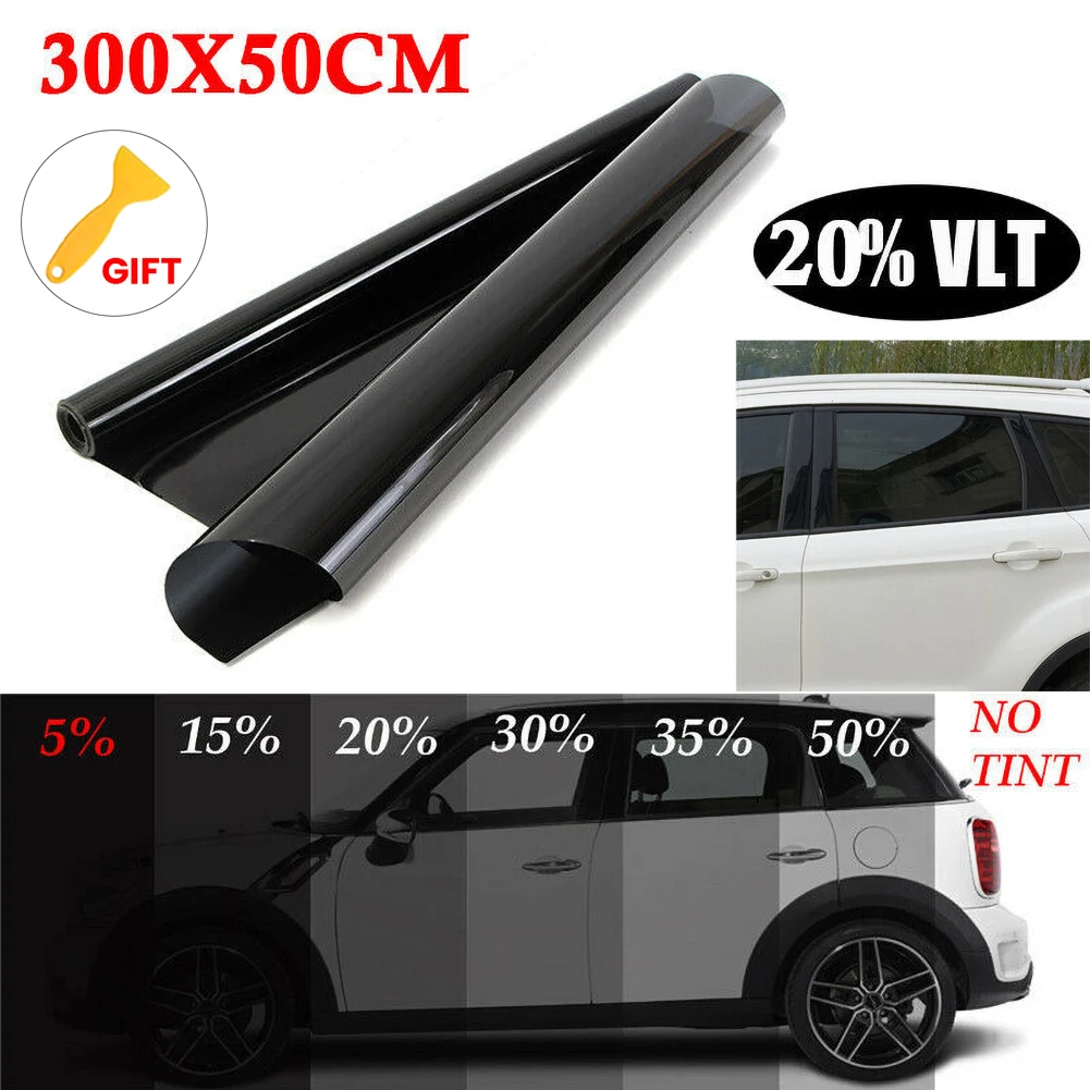 

50CMx300CM15% 20% 25% 35% 50%Car Accessories Auto Home Glass Window Tint Tinting Film Roll Scraper Car Roof Window Tint Film