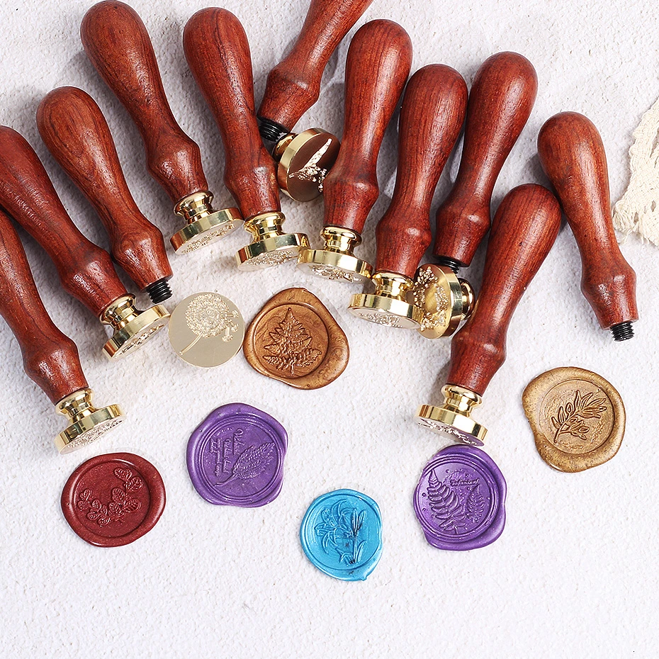 

1Pc Antique Plants Flower Metal Sealing Wax Seal Stamp For DIY Wedding Invitations Decor Scrapbook Factory Wax Seal