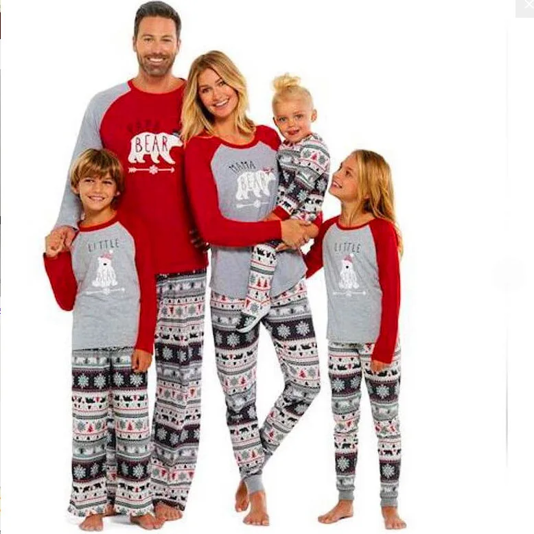 

of 2019 the amazon hot style leisure wear Christmas parent-child printed with Europe and the United States long suit
