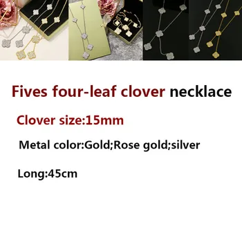 

5 flower clover necklace beautiful jewelry personality classic style simple Four-leaf clover shape gives a gift for a lover hot