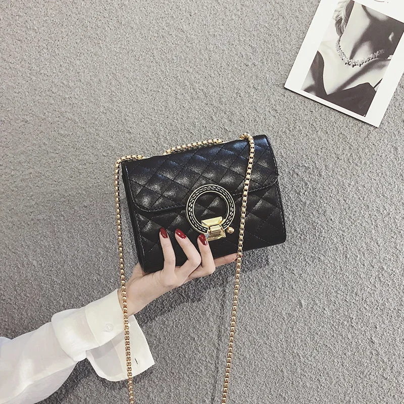 

Bag Women's 2019 New Style Korean-style Versatile Fashion Rhombus Chain Bag Simple Cross-body Lock Shoulder Bag