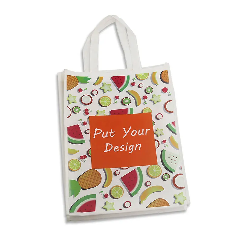 10pcs/Lot Blank Sublimation Tote Bag DIY White Non-woven Fabric Shoulder  Bags Simple Handbag Outdoor Portable Backpack