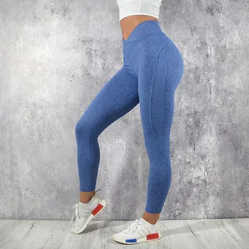 

High Waist Women's Sports Leggings Pants Solid Black Skinny Long Trousers For Women 2020 Spring Autumn Push Up Ladies Sportswear