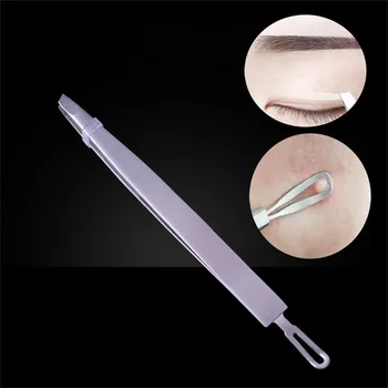 

1 PC Stainless Steel Antimagnetic Antistatic Eyelash Tweezers Bevel Eyebrow Folder Tweezers Eyelash Curler Clip Plucking Tools